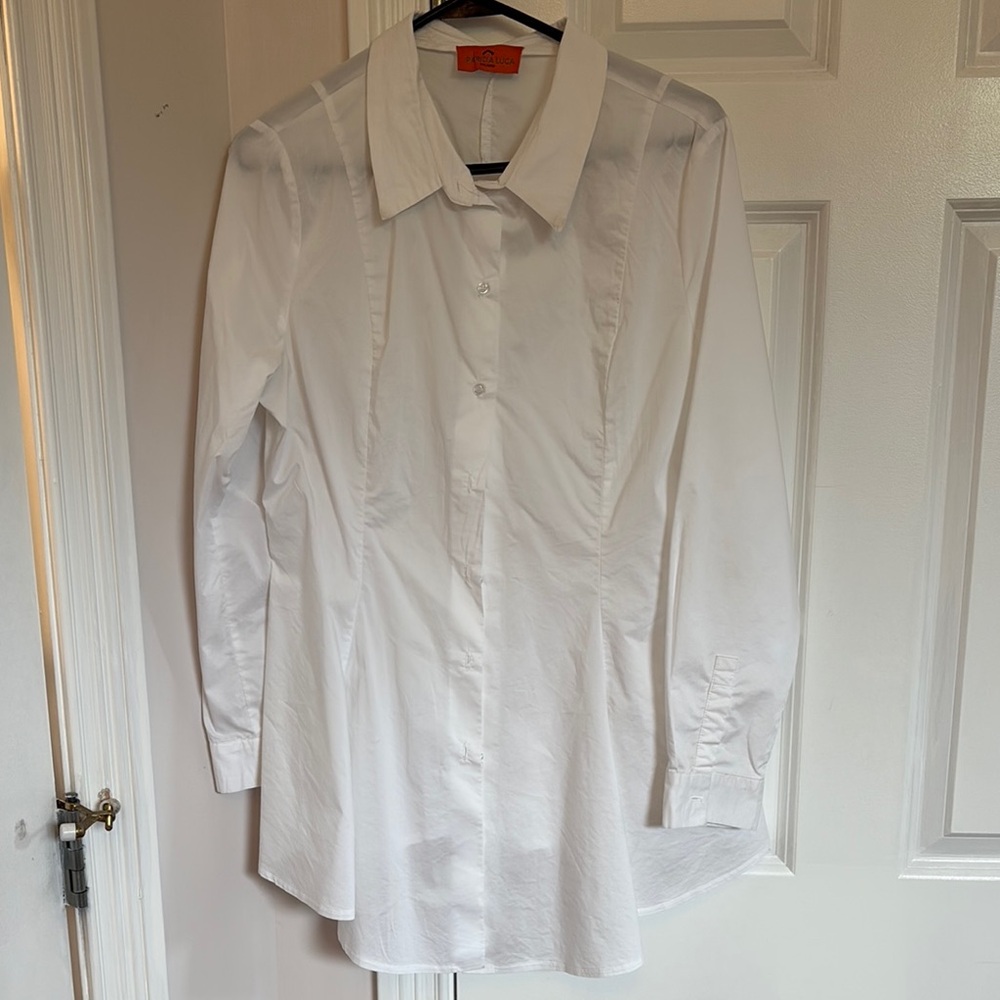 Patrizia Luca Crisp White Collared Shirt